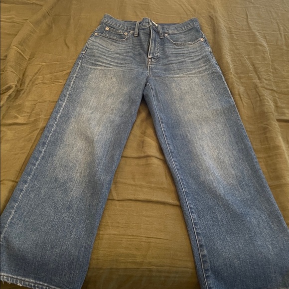 Madewell slim wide leg crop Blue Denim Jeans - Picture 6 of 6